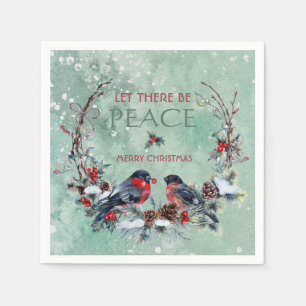Winter Birds Pine Brande Weihnachten Serviette