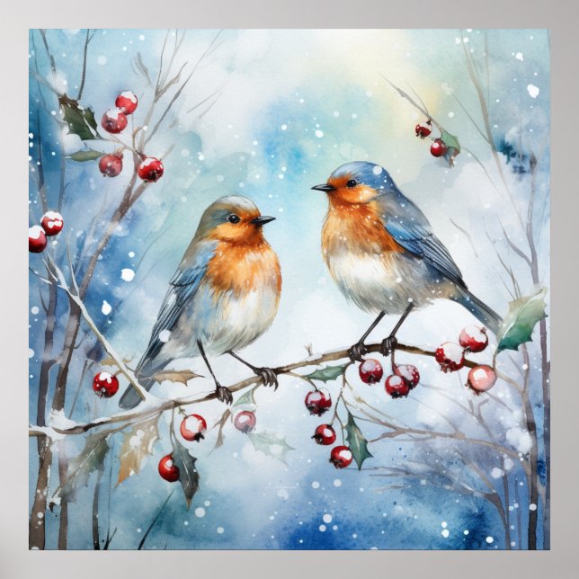 Winter Birds Poster (Vorne)