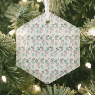 Winter Birds Weihnachtsbaume Iceberg Doodle Ornament Aus Glas
