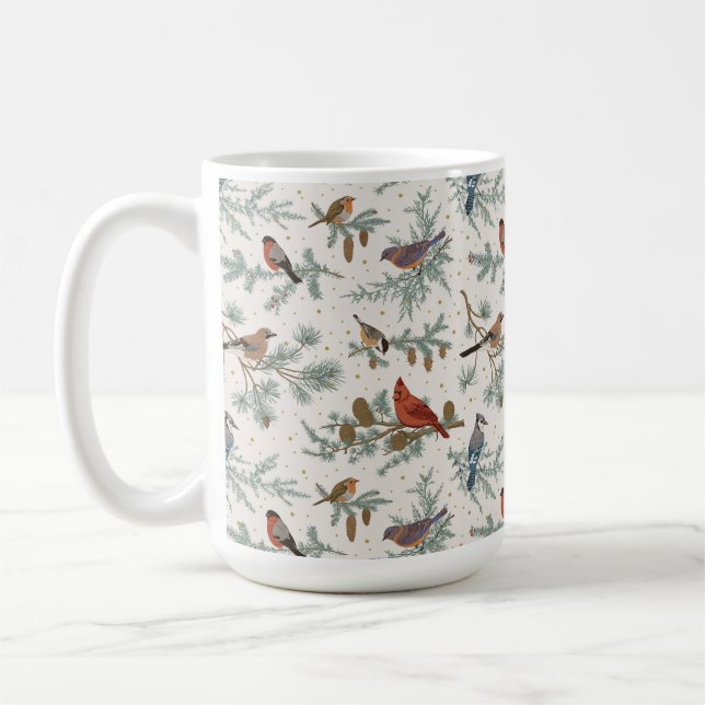 Winter Birnen und Kiefernzweige Muster Kaffeetasse (Links)