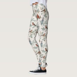Winter Birnen und Kiefernzweige Muster Leggings