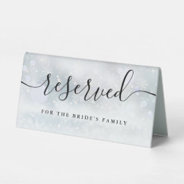 Winter Black Script Wedding vorbehalten Tischaufsteller
