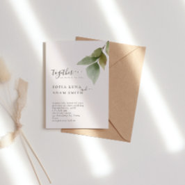 Winter-Blätter Hochzeit mit floralen Wasserfarben Einladung