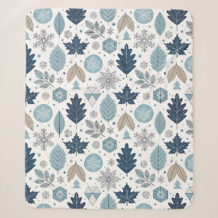 Winter Blätter und Schneeformen Sherpa Blanket Sherpadecke