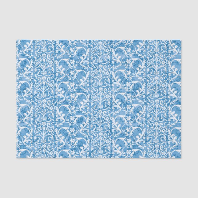 Winter-Blau-Damast Seidenpapier (Vorderseite)