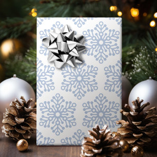 Winter Blau und Weiße Schneeflocken Weihnachten Geschenkpapier