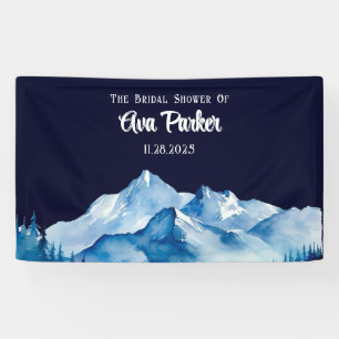 Winter Blau Weiße Schneebedeckte Berge Junggeselli Banner