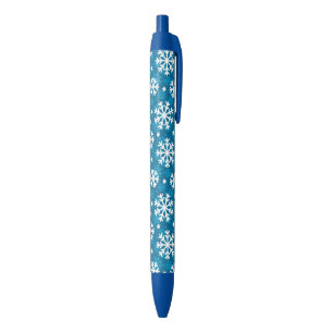 Winter-blaues Schneeflocke-Muster Kugelschreiber