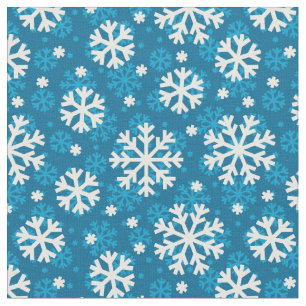 Winter-blaues Schneeflocke-Muster Stoff