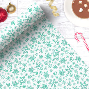 Winter Blaues Weihnachts-Schneeflocken-Muster Geschenkpapier