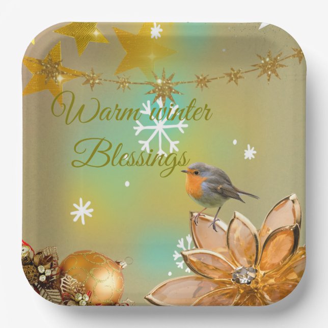 Winter Blessings paper plates  Pappteller (Vorderseite)