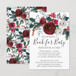 Winter Bloom Floral Baby Shower Book for Baby Einladung