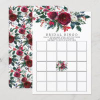 Winter Bloom Floral Brautparty Bingo Spiel