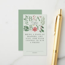 Winter Blooms Botanical Baby Shower Diaper Raffle