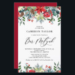 Winter Blooms Floral Bar Mitzvah Einladung<br><div class="desc">Laden Sie Ihre Familie und Freunde mit dieser individuellen Bar Mitzvah-Einladung ein. Es verfügt über Aquarellgärten von rote Rosen, Winterbeeren und Poinsettia-Blume mit Pineconen und Akzenten im Grünen. Personalisieren Sie diese durch Hinzufügen von Namen, Datum, Uhrzeit, Veranstaltungsort und anderen Veranstaltungsdetails. Diese blumengeschmückte Wintereinladung eignet sich perfekt für den Winter Bar...</div>