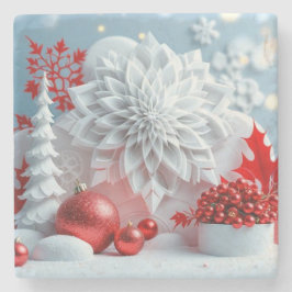 Winter Blossom Composition Steinuntersetzer