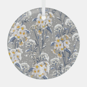 Winter Blossom: zartes Blumenmuster Ornament Aus Glas
