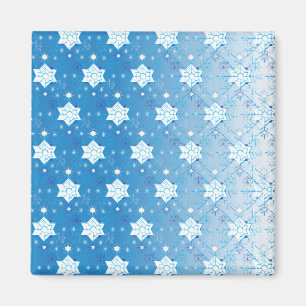 Winter blue and white Snowflakes pattern Magnet