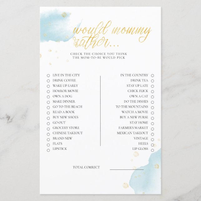 Winter Blue Baby Duwer Game würde Mama eher (Vorderseite)