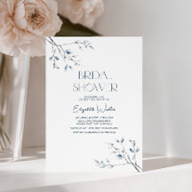 Winter Blue Botanical Minimalistisch Brautparty
