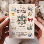 Winter Blue Christmas Holiday Diapper Raffle Begleitkarte<br><div class="desc">Fügen Sie Ihrer Babydusche eine festliche Touch mit unserer "Woodland Winterweihnachtskarte". Diese bezaubernde Karte lädt die Gäste zu einer Windelraffe ein, bei der die gemütliche Atmosphäre eines Winterwaldes nahtlos mit dem fröhlichen Weihnachtsgeist vermischt wird. Features: Whimsical Design: Die Gehege-Karte zeigt eine reizvolle Waldlandschaft mit schneebedeckten Bäumen, verspielten Waldtieren und festlichen...</div>