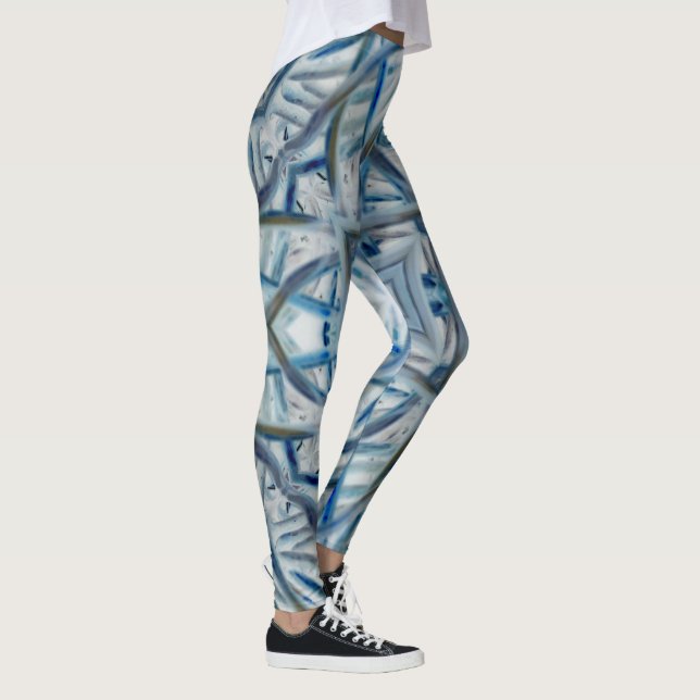 Winter Blue Crystal Pattern Leggings (Rechts)