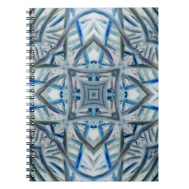 Winter Blue Crystal Pattern Notizblock (Vorderseite)