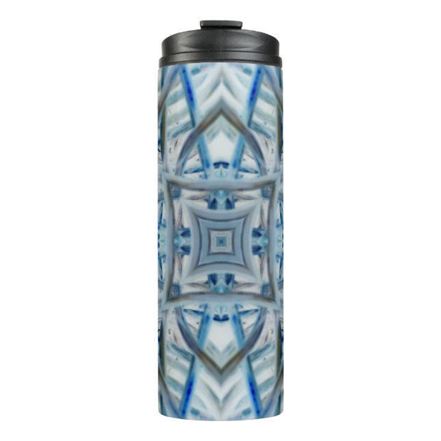 Winter Blue Crystal Pattern Thermosbecher (Vorderseite)