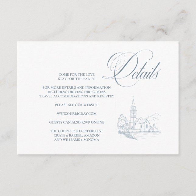 Winter Blue Enclosure Card Details Begleitkarte (Vorderseite)