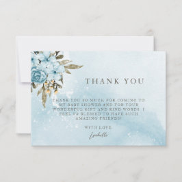 Winter Blue Floral Vielen Dank Dankeskarte