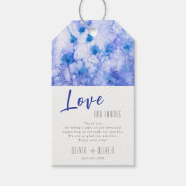 Winter Blue Garden Wedding Liebe und Danke Geschenkanhänger