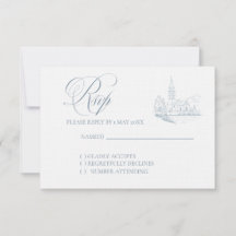 Winter Blue Hochzeit-RSVP-Karte