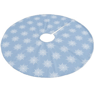 Winter Blue Musiknote Snowflake Muster Fleece Weihnachtsbaumdecke