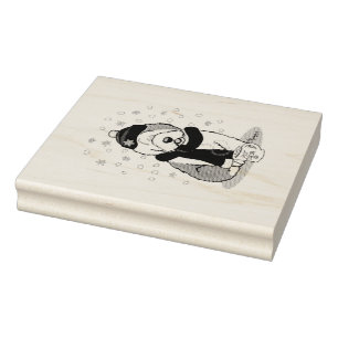 Winter Blue Old English Sheepdog Dog (Grau 1) Nied Gummistempel