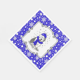 Winter Blue Old English Sheepdog Dog (Grau 1) Nied Serviette