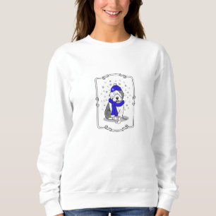 Winter Blue Old English Sheepdog Dog (Grau 1) Nied Sweatshirt