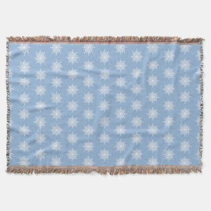 Winter Blue Ornamental G-Clef Snowflake Muster Decke