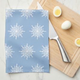 Winter Blue Ornamental G-Clef Snowflake Muster Geschirrtuch