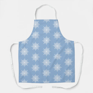 Winter Blue Ornamental G-Clef Snowflake Muster Schürze