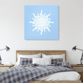 Winter Blue Ornamental Monogram G-Clef Snowflake Leinwanddruck