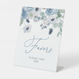 Winter Blue Rose Blume Duschfavoriten Schild