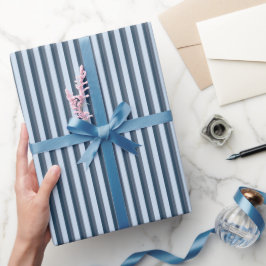 Winter Blue Ski Wrapping Paper Geschenkpapier