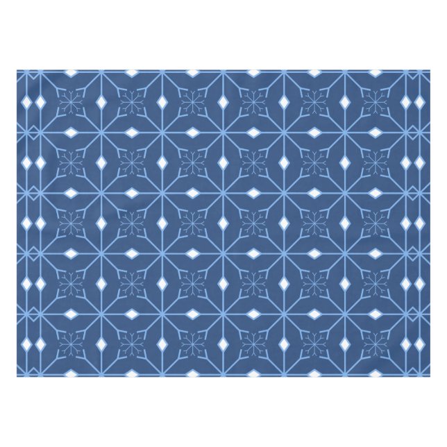 Winter Blue Snow and Ice Tableclout Tischdecke (Vorderseite (Horizontal))