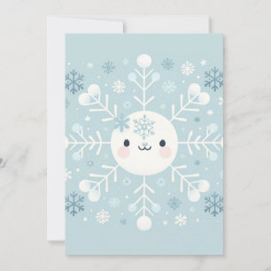 Winter Blue Snowflake Babydusche Einladung