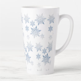 Winter Blue Snowflakes Milchtasse
