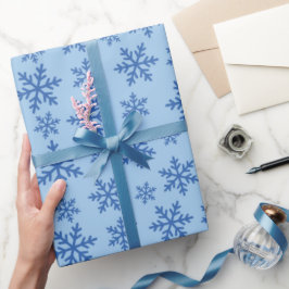 Winter Blue Snowflakes Weihnachten Nahtlos Geschenkpapier