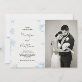 Winter Blue Snows Floral Wedding Einladungen Foto