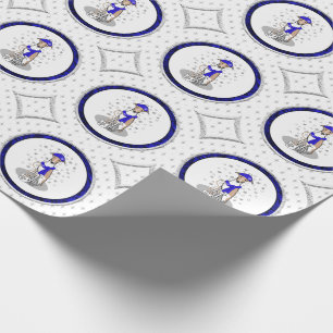 Winter Blue Whippet Snow Scarf - Fawn & white Nied Geschenkpapier