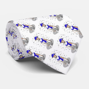 Winter Blue Whippet Snow Scarf - Fawn & white Nied Krawatte