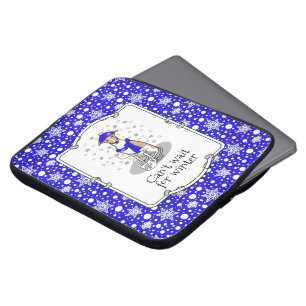 Winter Blue Whippet Snow Scarf - Fawn & white Nied Laptopschutzhülle